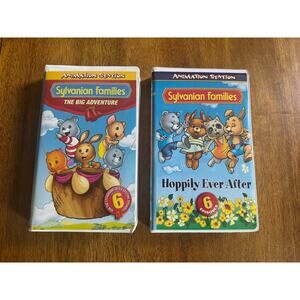 Vintage Sylvanian Families VHS Lot Big Adventure & Happily Ever After